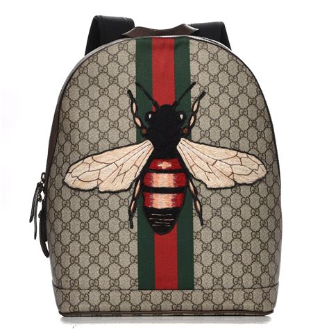 gucci monogram bee backpack